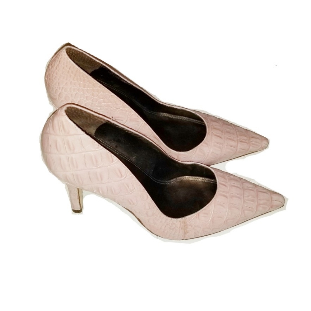ANTONIO MELANI snake skin pink heels